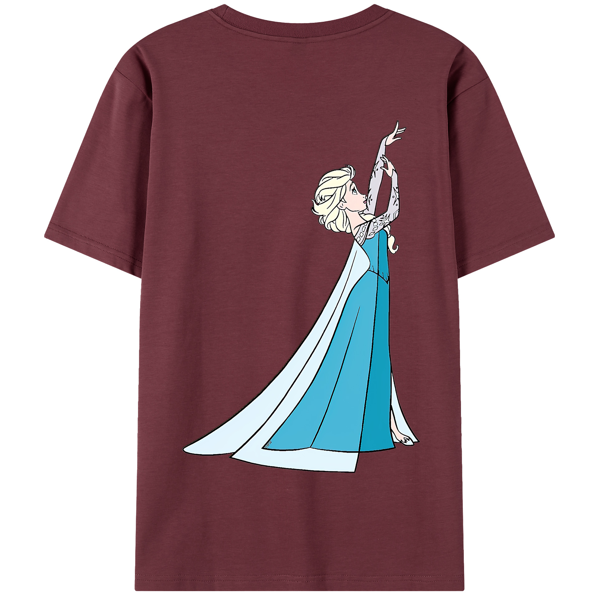 （画像用） アナと雪の女王 アンナ エルサ Frozen Anna Elsa 綿100％半袖Tシャツ（背面プリント）